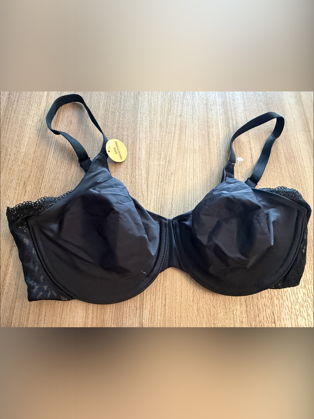 NWT Wacoal Black Lace-Side Smoothing Bra size 34D
